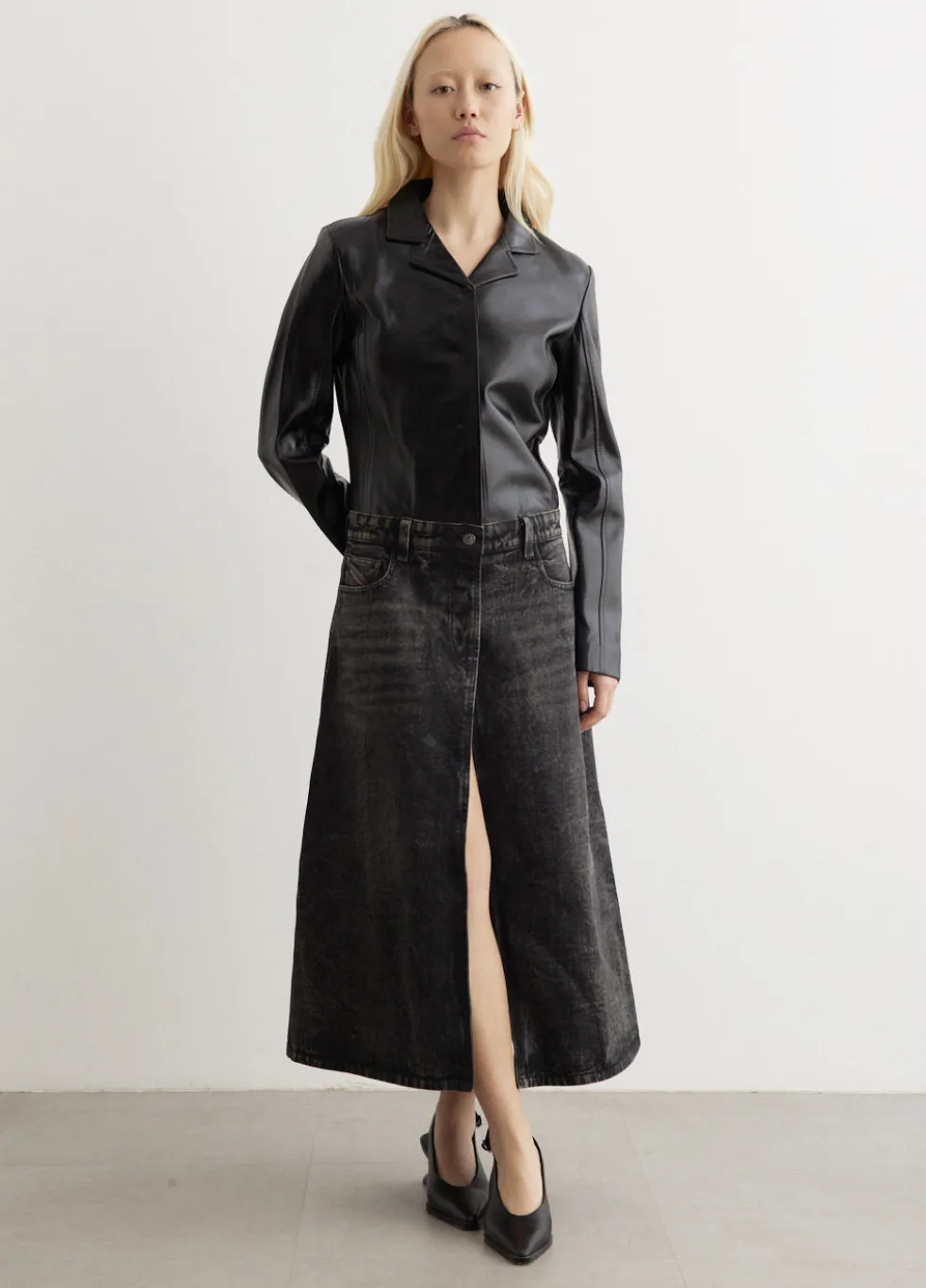 L-Ory Giacca Denim Midi Skirt