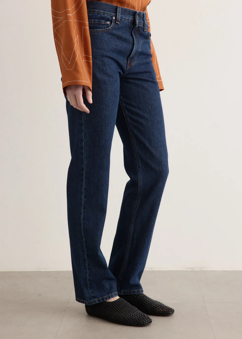 Low Straight Denim Jeans