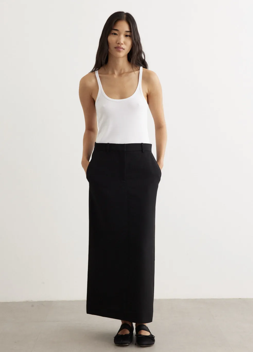 Low-Waist Straight Skirt