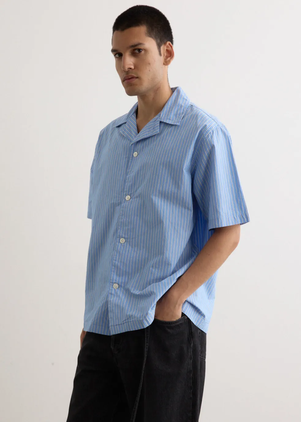 Mads Poplin Stripe Short Sleeve Shirt