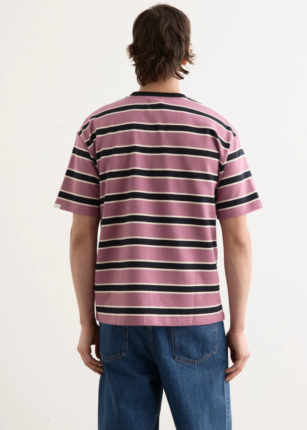 Mesh Border Stripe SS T-Shirt