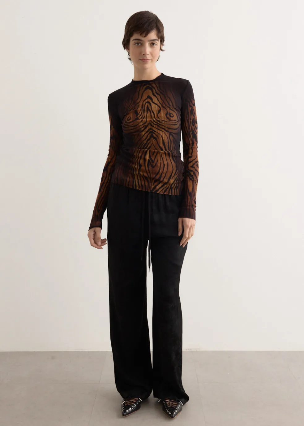 Mesh Long Sleeve Top