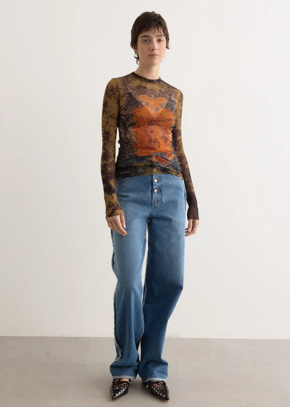 Mesh Long Sleeve Top