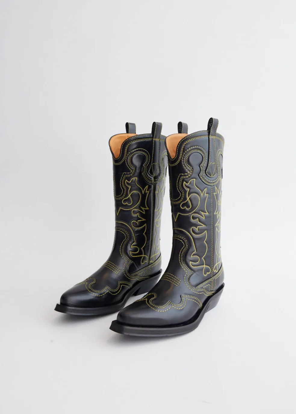 Mid Shaft Embroidered Western Boots