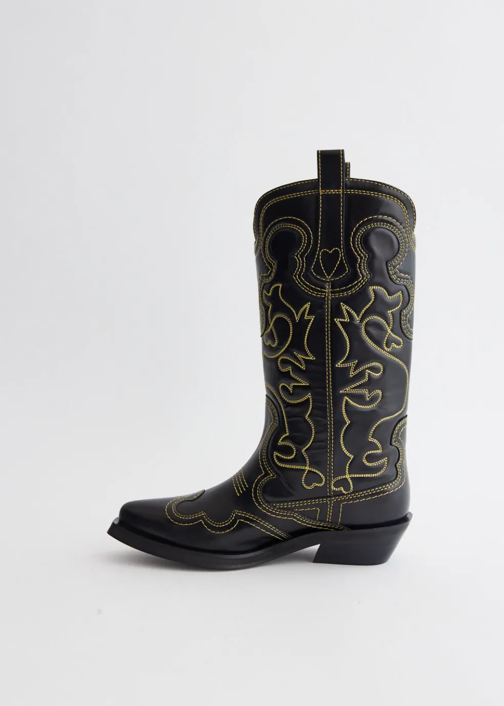 Mid Shaft Embroidered Western Boots