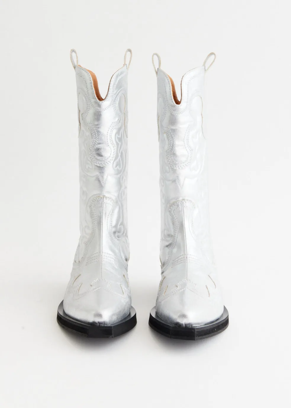 Mid Shaft Embroidered Western Boots