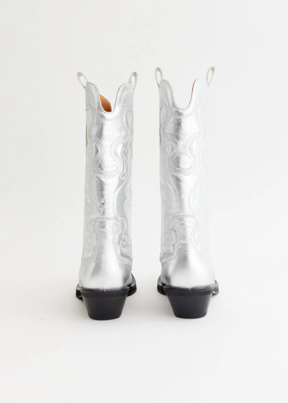 Mid Shaft Embroidered Western Boots