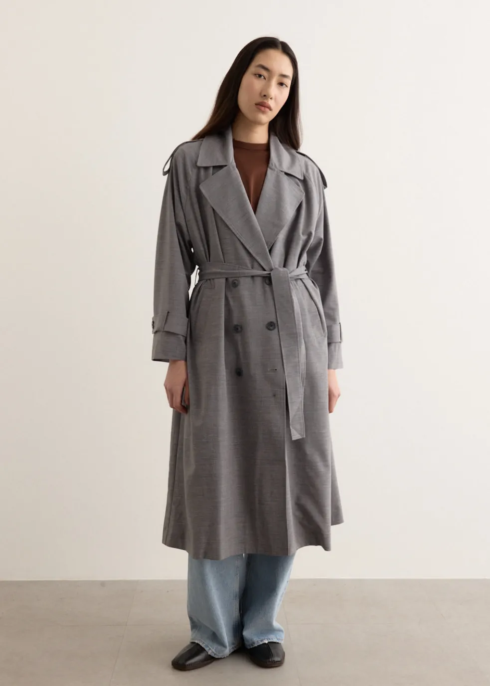 Midnight Tailored Trench Coat