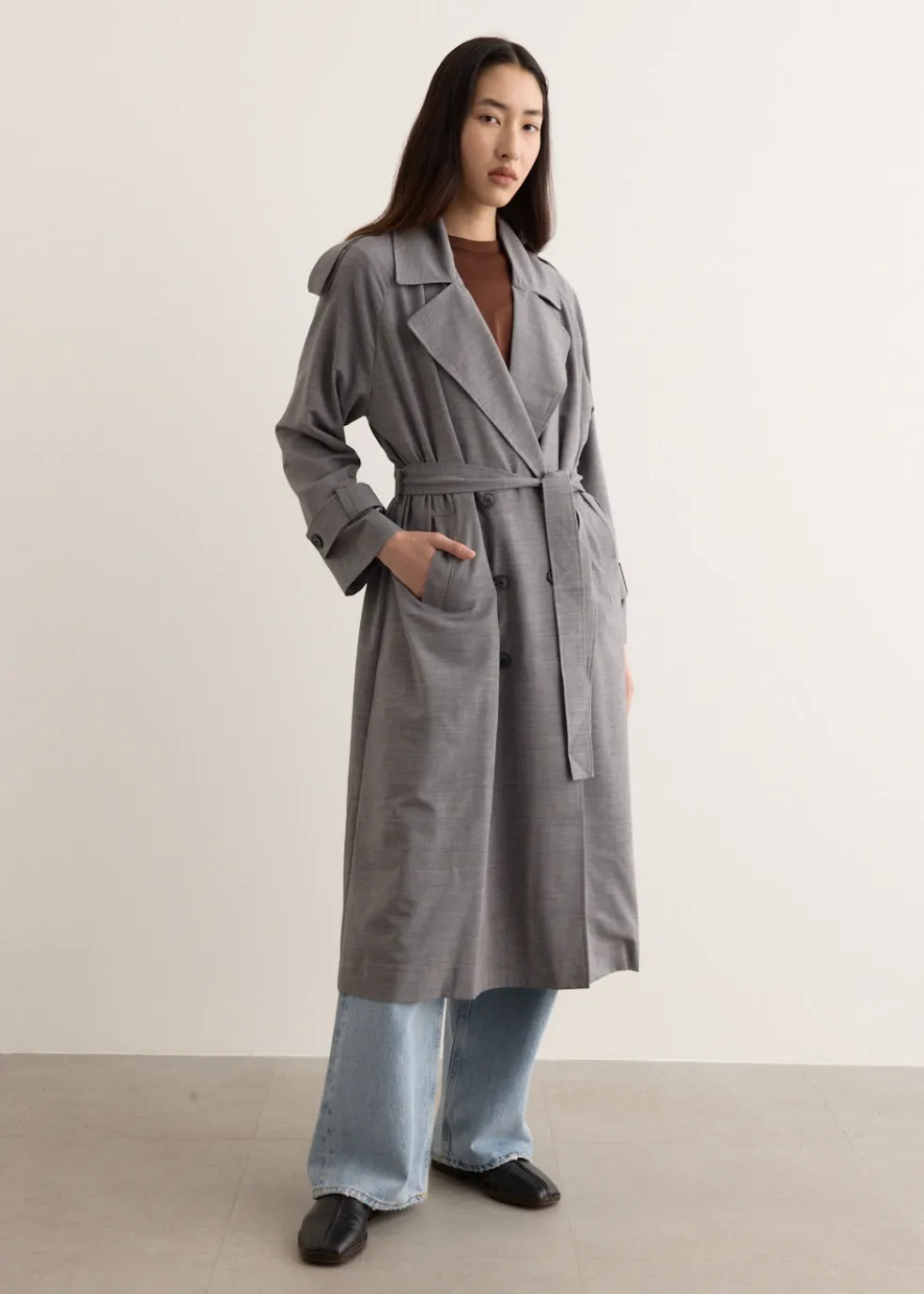 Midnight Tailored Trench Coat