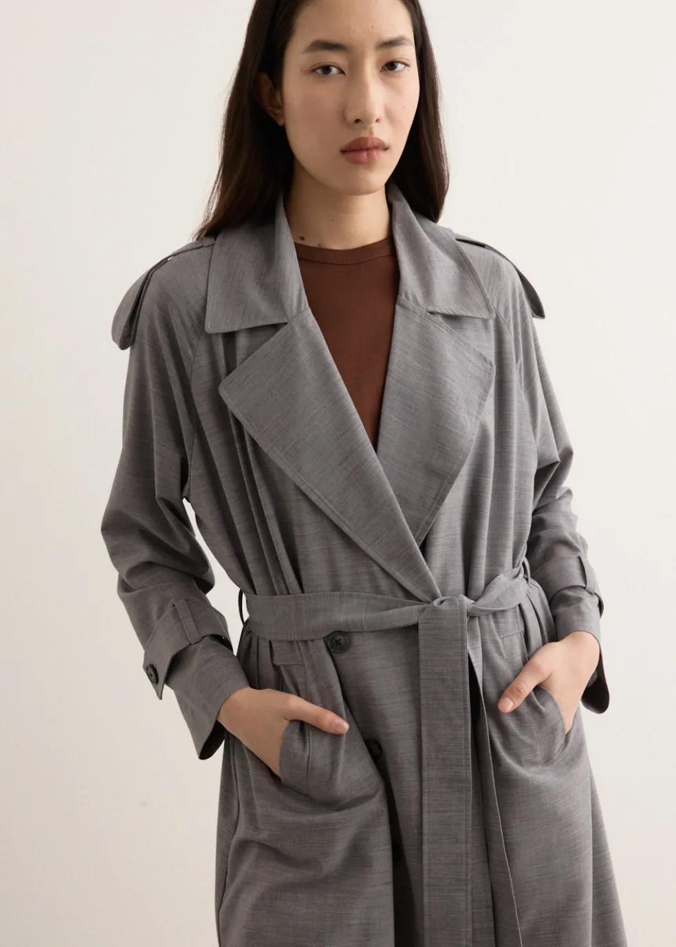 Midnight Tailored Trench Coat
