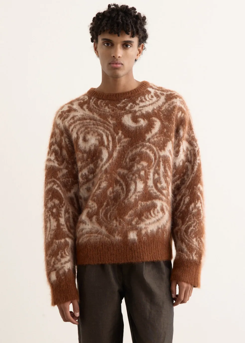 Mohair Paisley Jacquard Sweater
