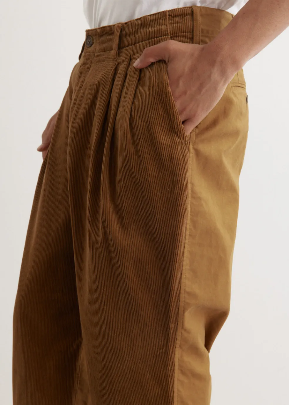 Moleskin x Corduroy Panel Pants