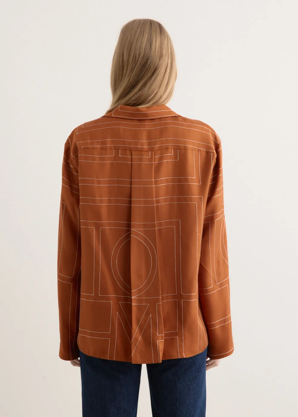 Monogram Silk Pj Top