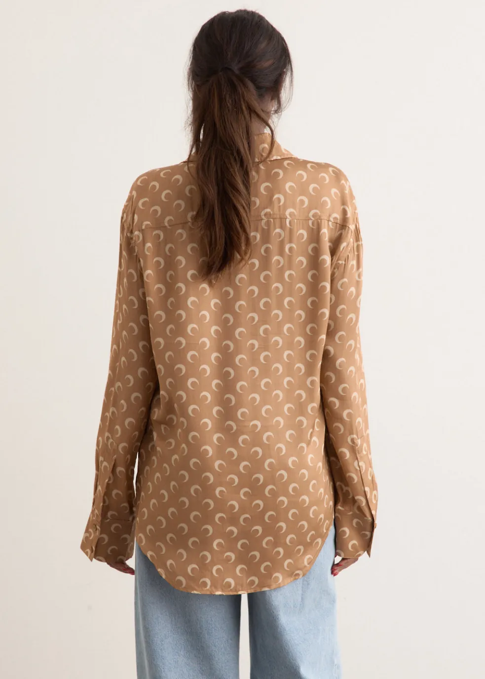 Moon Satin Button Down Shirt