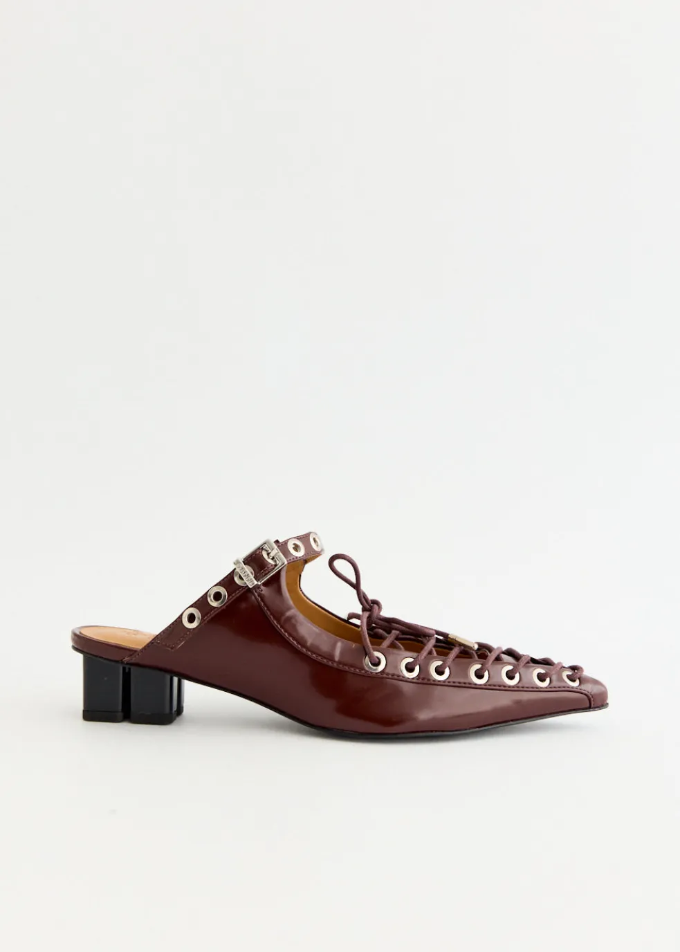 Oleatex Eyelets Lace Up Mules