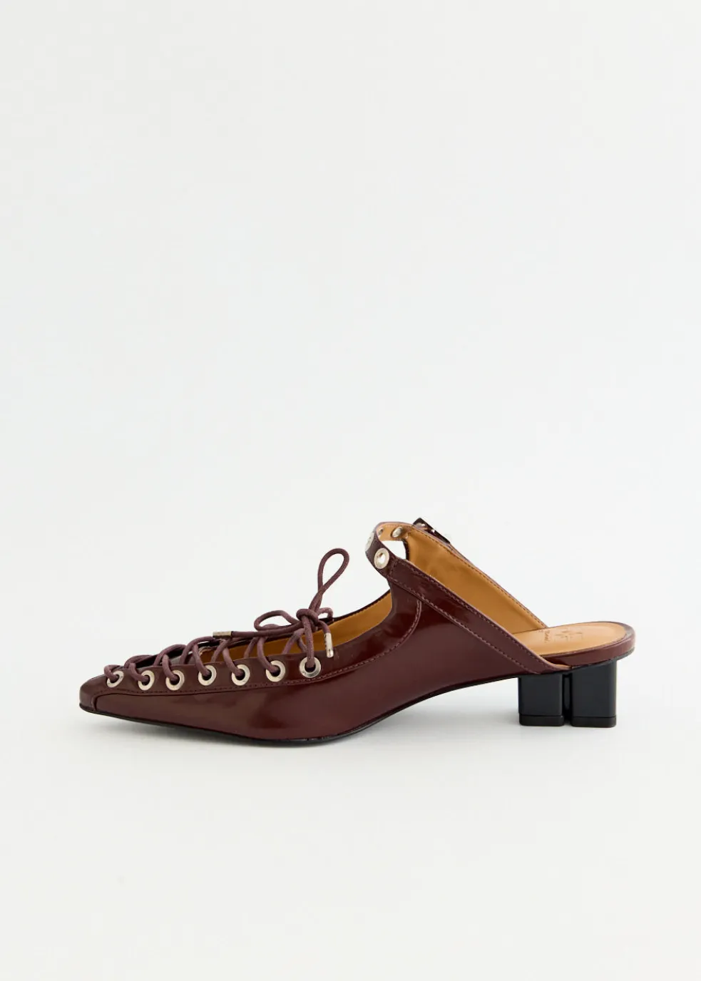 Oleatex Eyelets Lace Up Mules