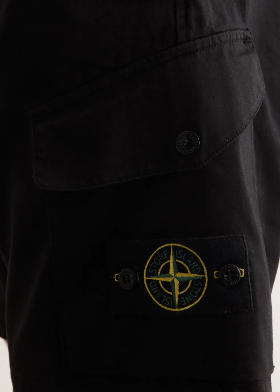 Organic Stretch Cotton Satin Cargo Shorts