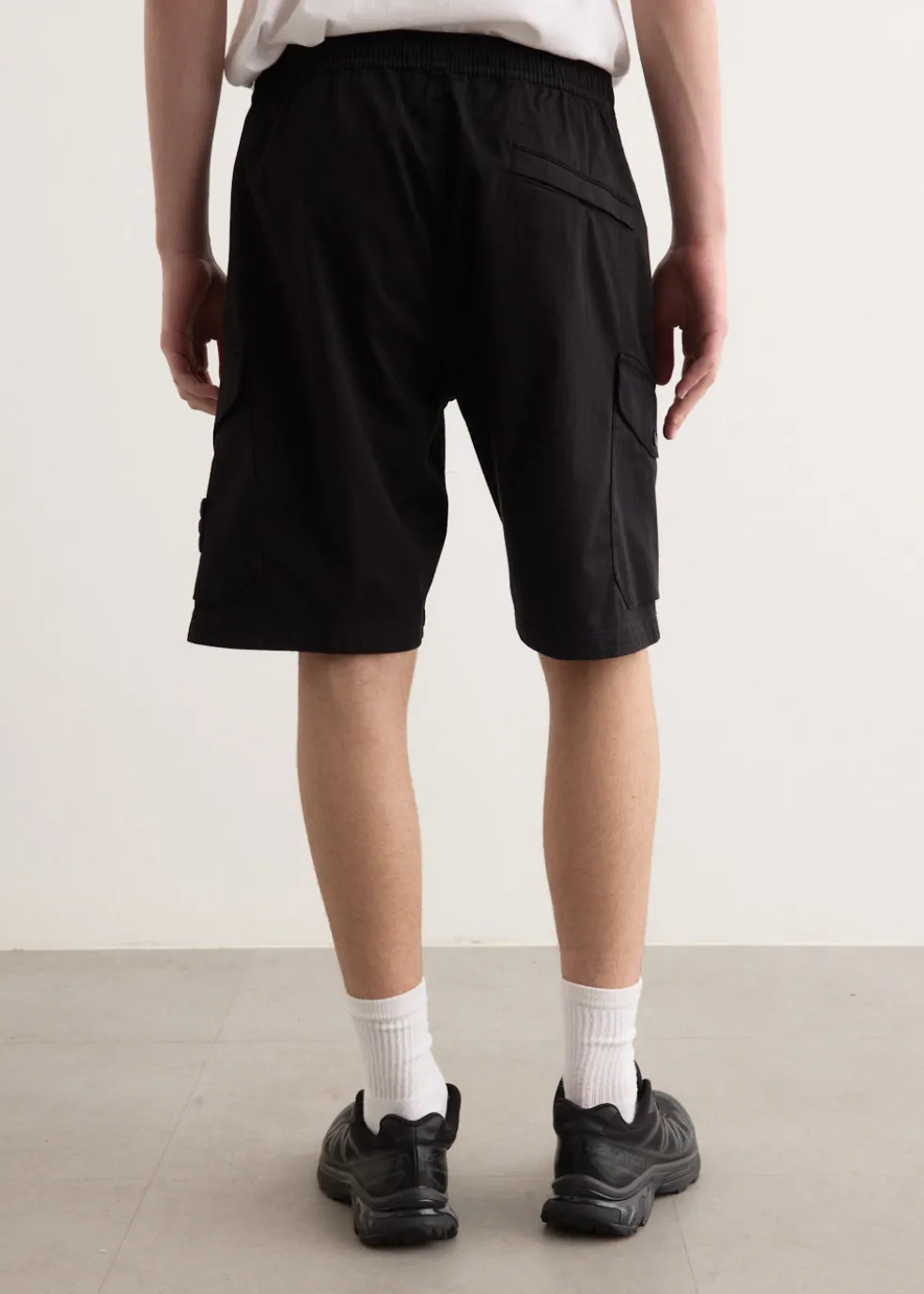 Organic Stretch Cotton Satin Cargo Shorts