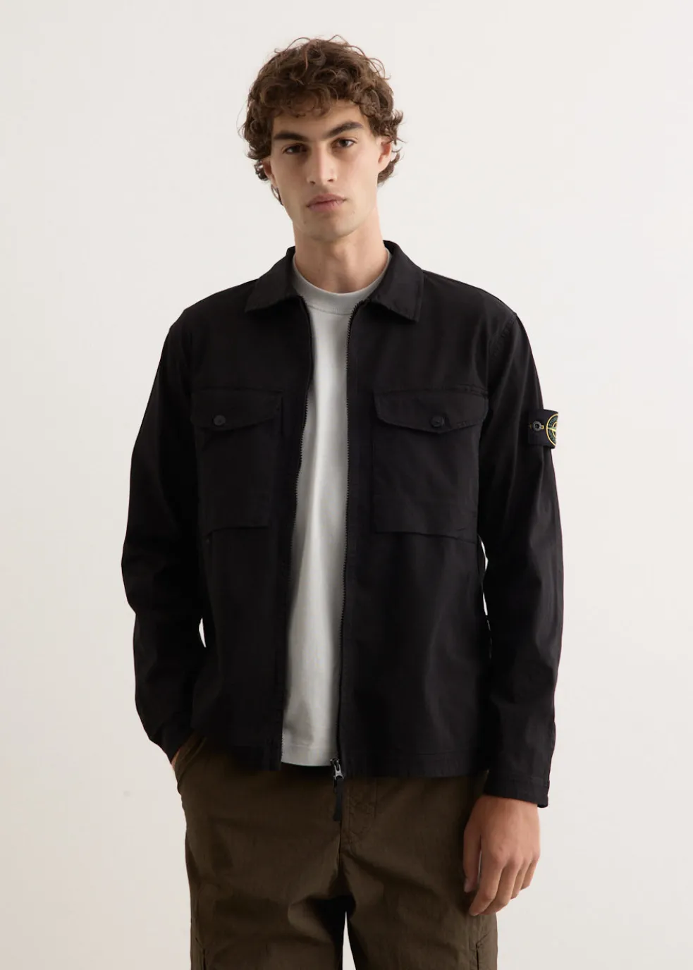 Organic Stretch Cotton Satin Overshirt