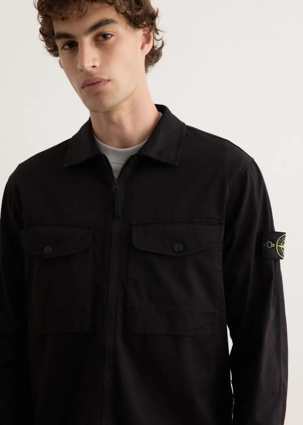 Organic Stretch Cotton Satin Overshirt