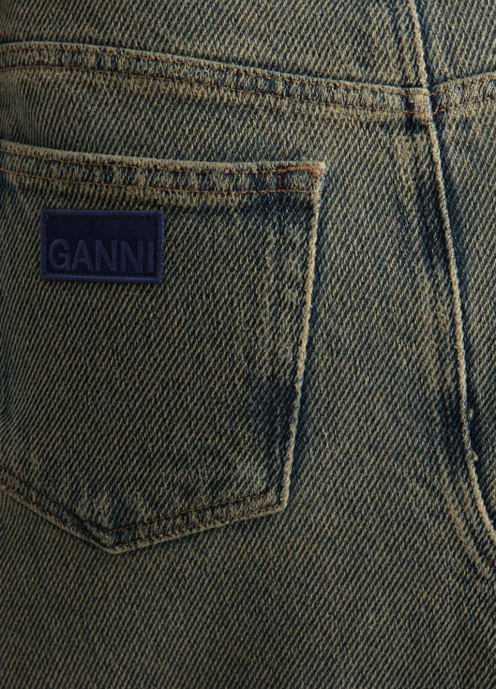 Overdyed Heavy Denim Maxi Skirt