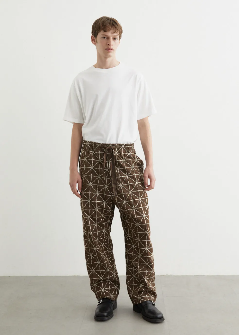 8oz Color Denim FOLK-DOJO Embroidery EASY Pants