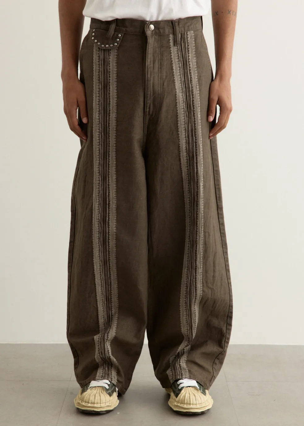 12oz YAGASURI Jacquard Denim PORT Baggy Pants