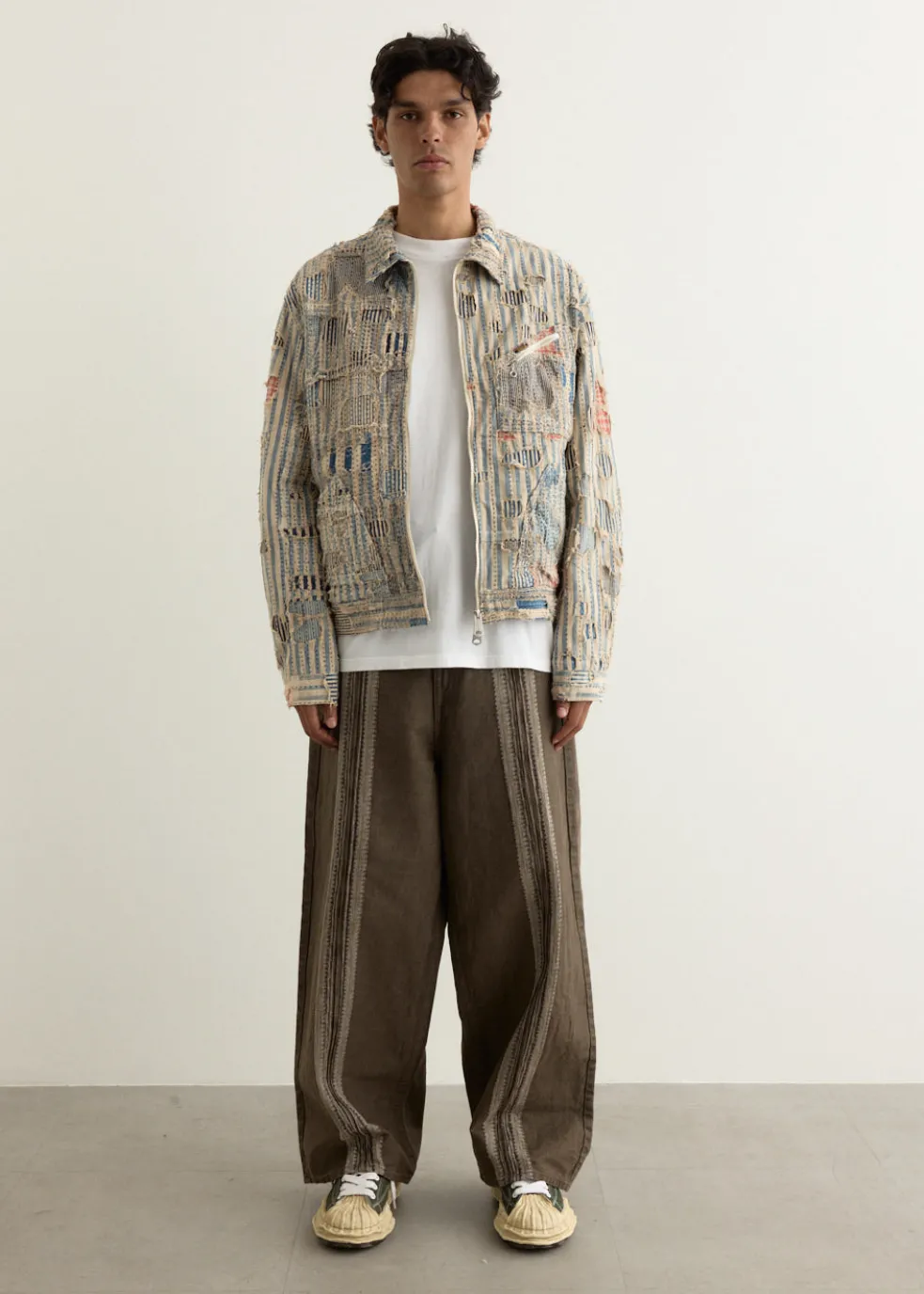 12oz YAGASURI Jacquard Denim PORT Baggy Pants