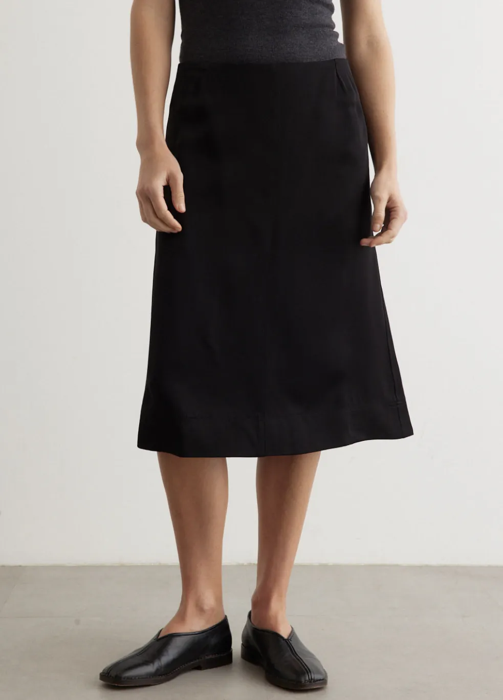 Paneled Satin Skirt