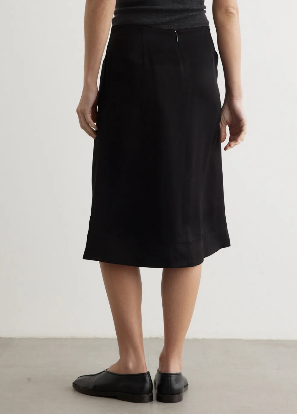 Paneled Satin Skirt