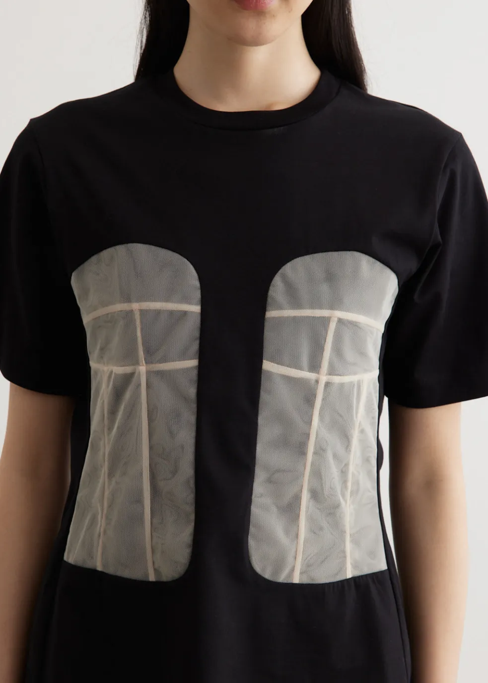 Panelled Bust Detail T-Shirt