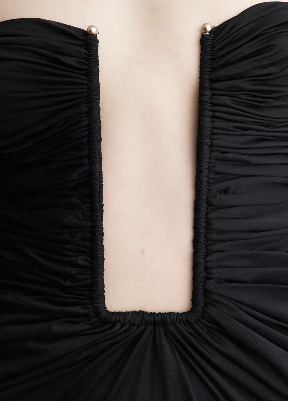 Plunge Strapless Column Dress