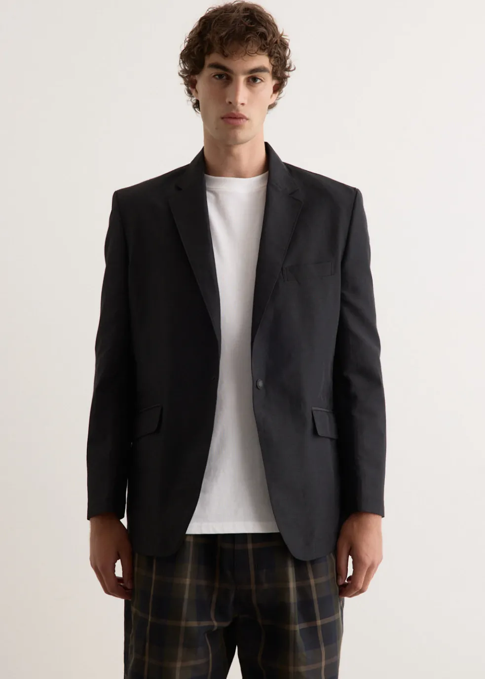 Polyester Ramie Poplin Tailored Jacket
