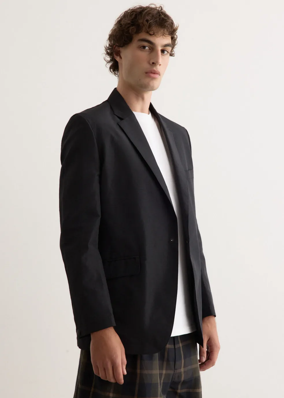 Polyester Ramie Poplin Tailored Jacket