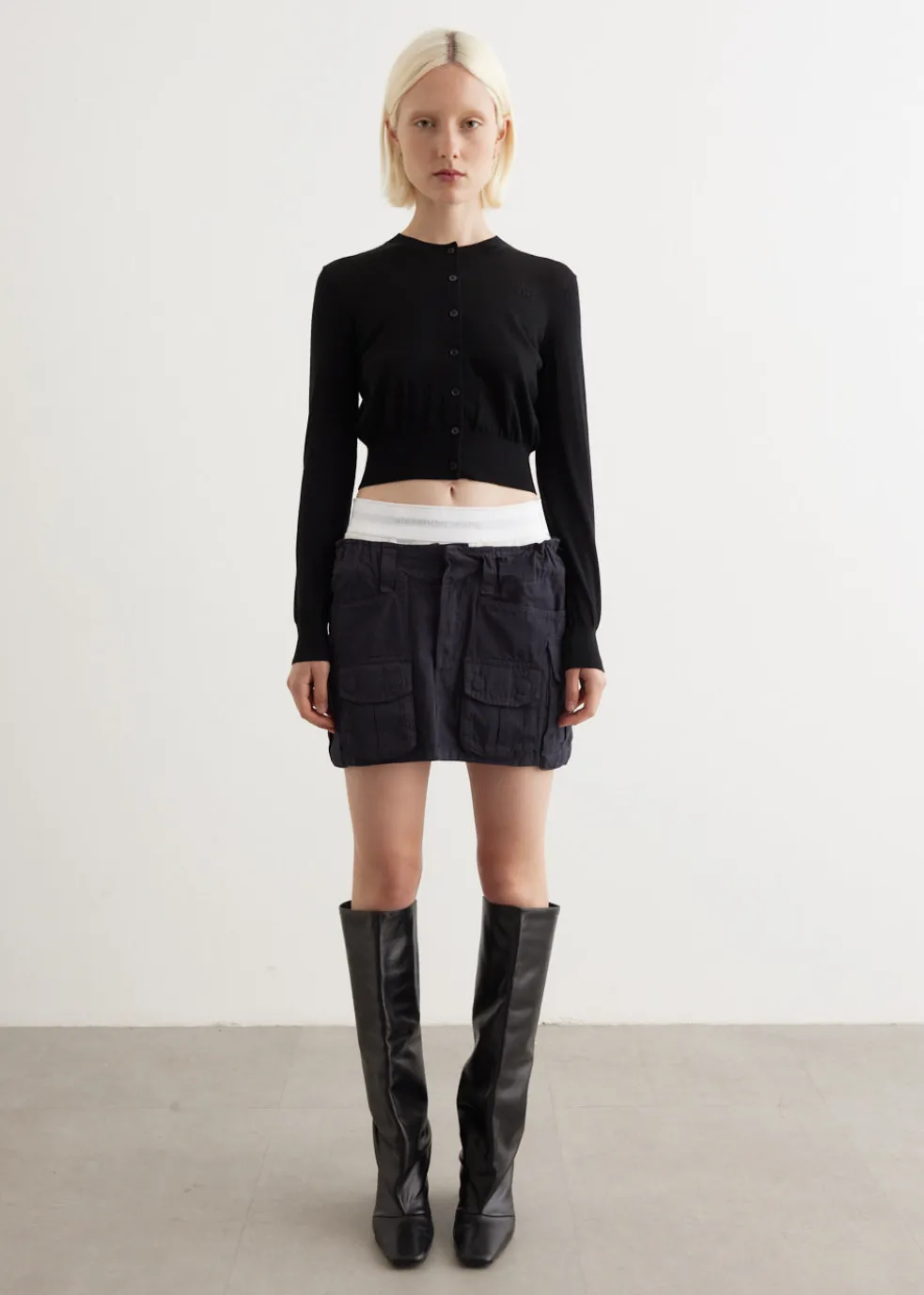 Pre-Styled Cargo Skirt With Logo Elastic