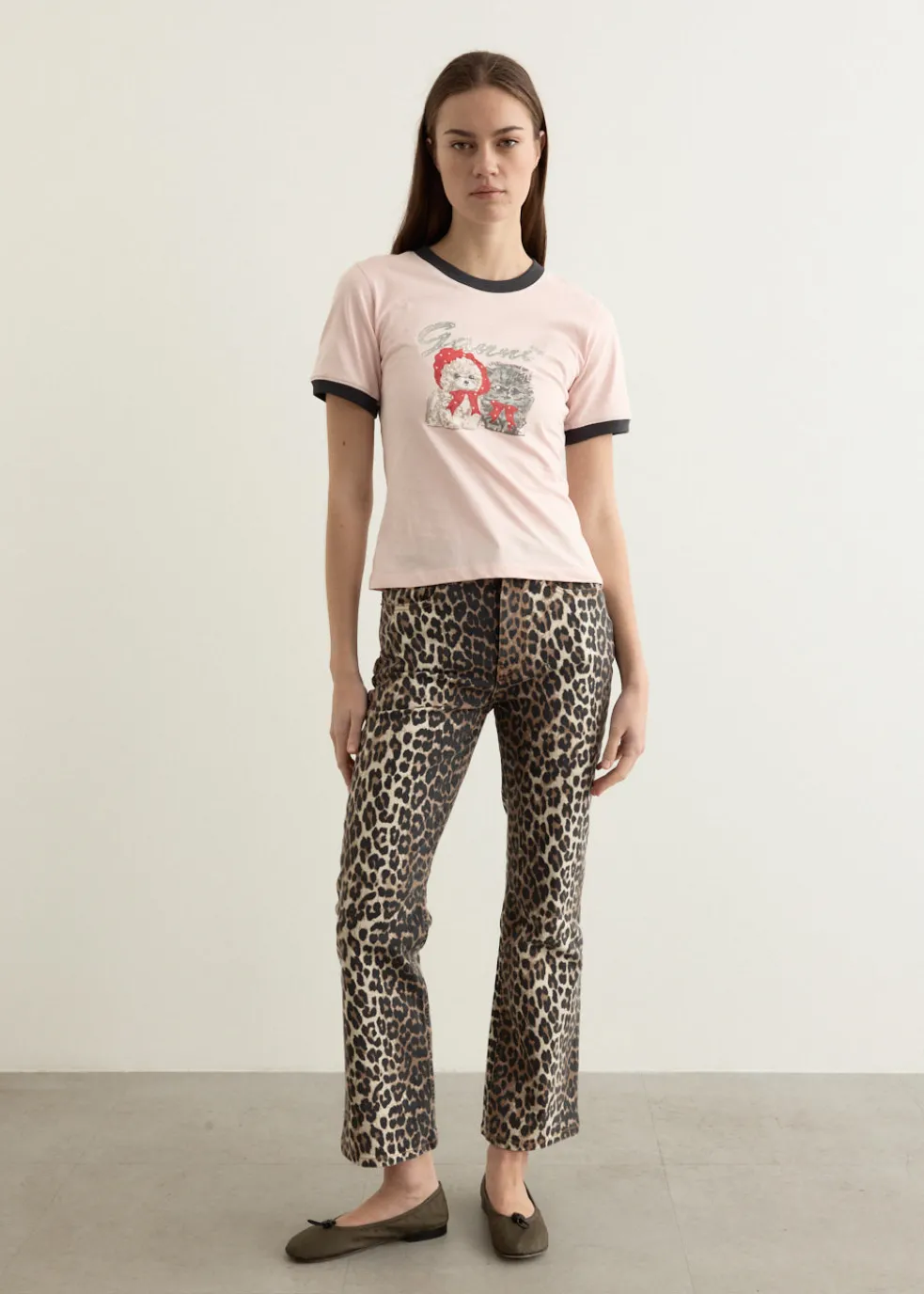 Print Denim Betzy Cropped Jeans