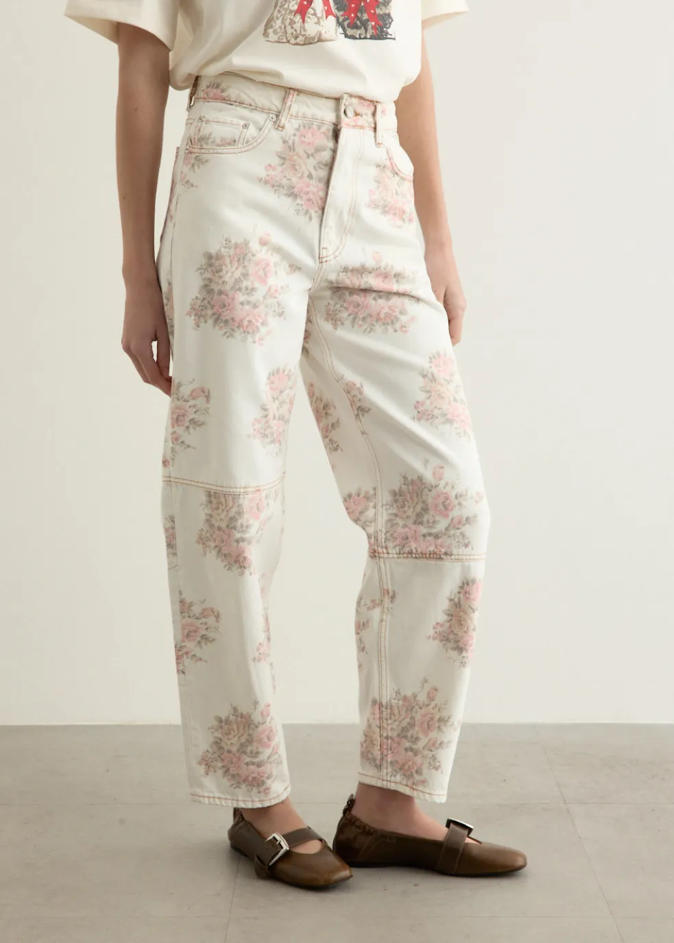 Print Denim Stary Jeans