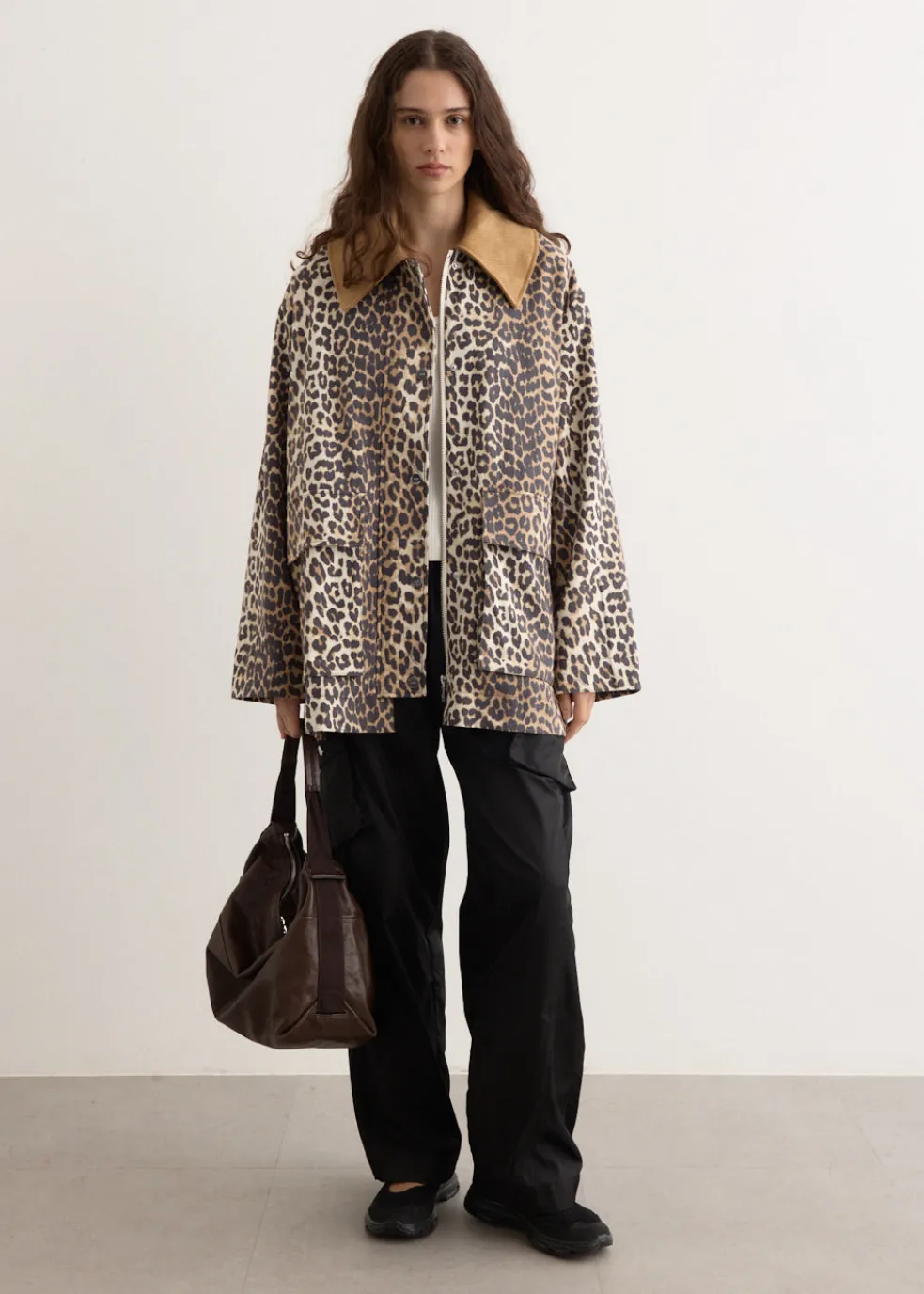 Printed Canvas Midi Jacket