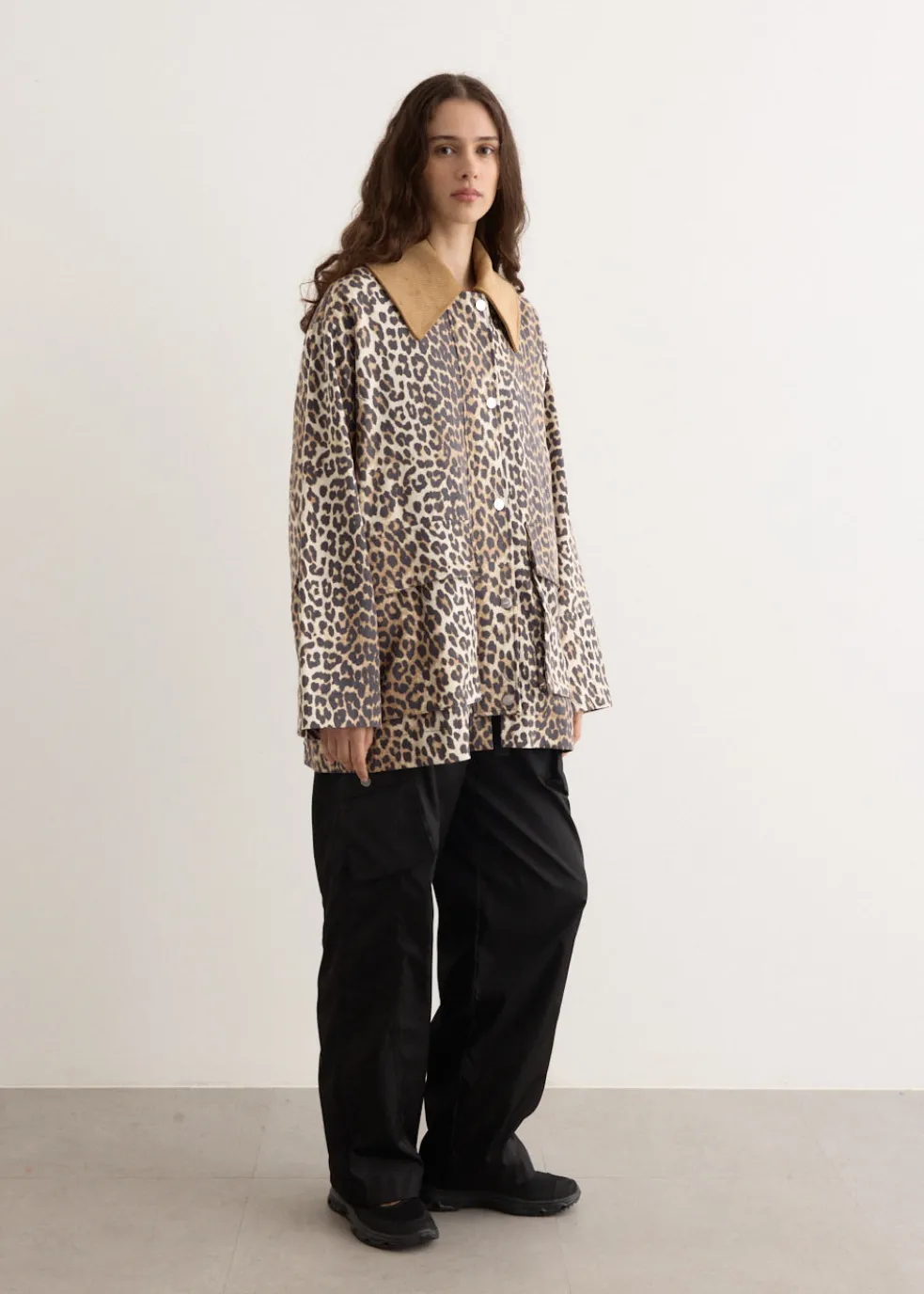 Printed Canvas Midi Jacket