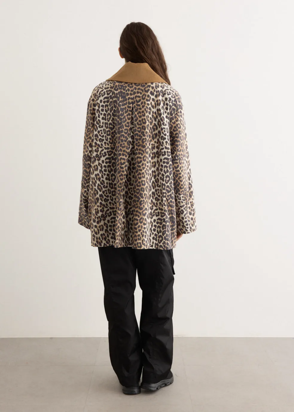 Printed Canvas Midi Jacket