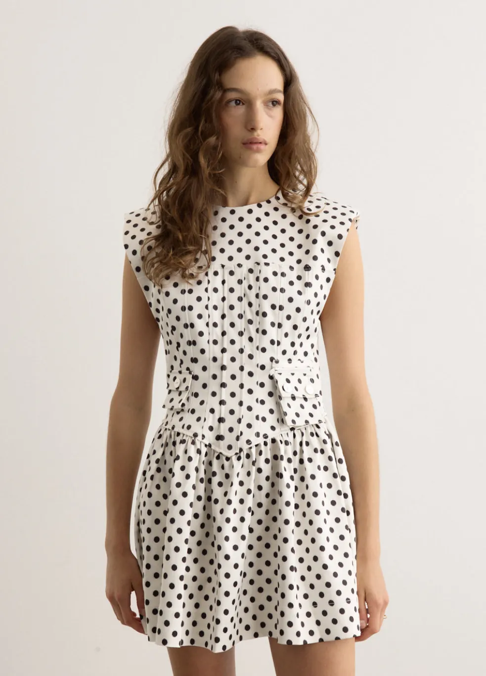 Printed Double Satin Corset Mini Dress