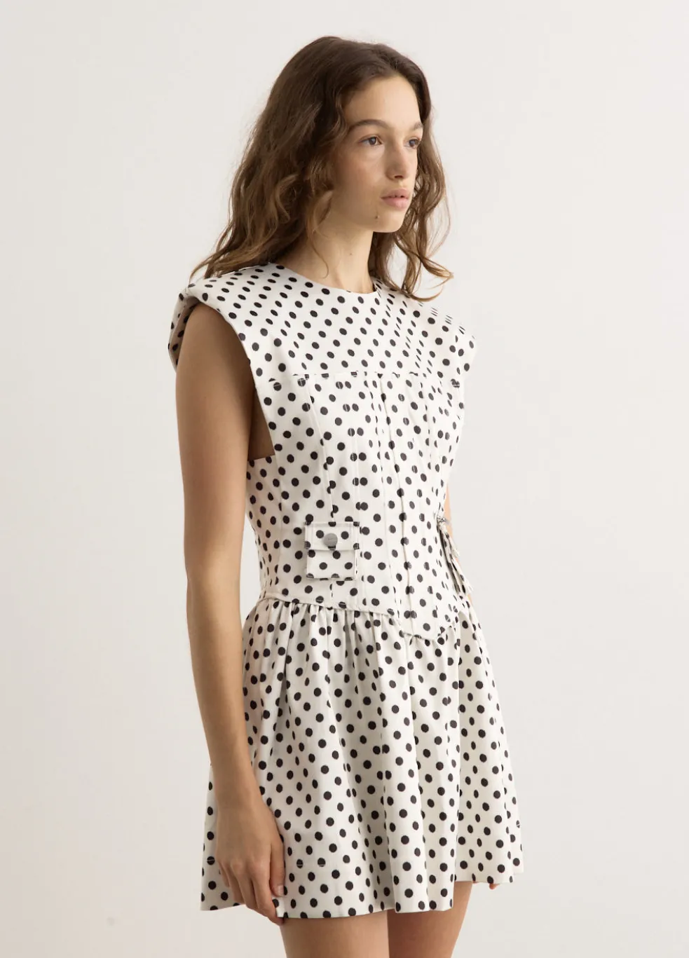 Printed Double Satin Corset Mini Dress