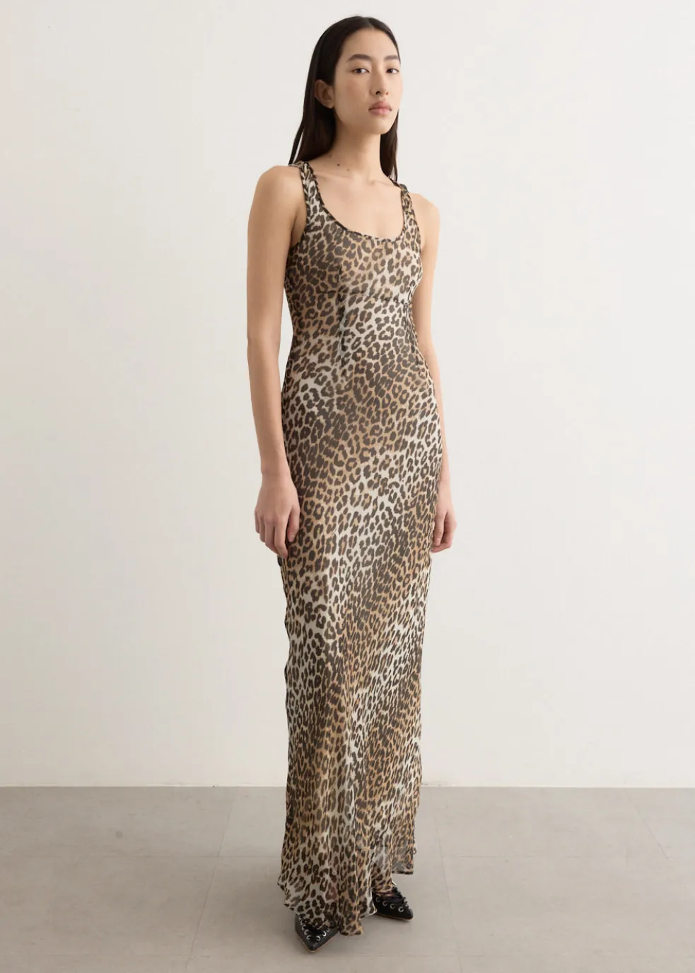 Printed Viscose Chiffon Maxi Dress