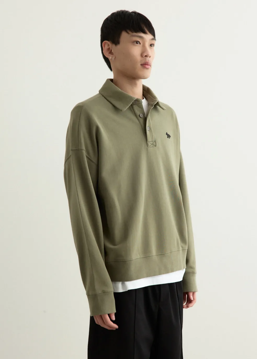 Profile Fox Oversize Polo Sweatshirt