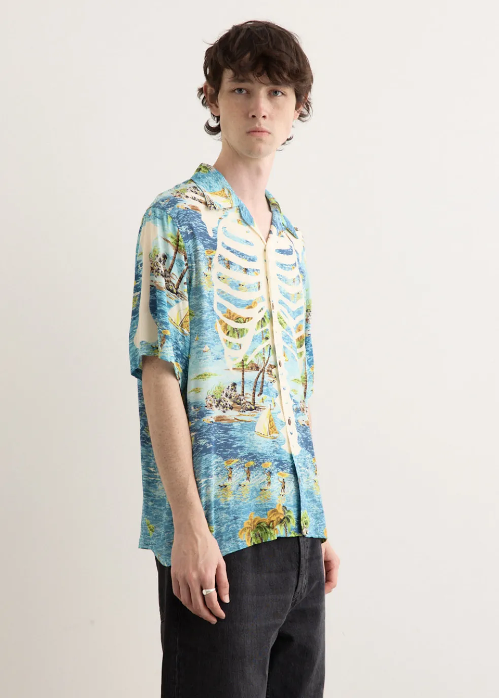 Rayon KAMEKAMEHA BONE Aloha Shirt