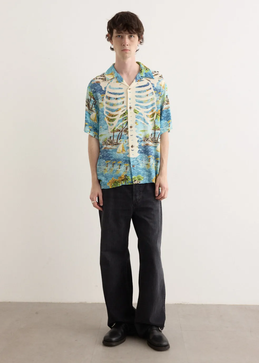 Rayon KAMEKAMEHA BONE Aloha Shirt