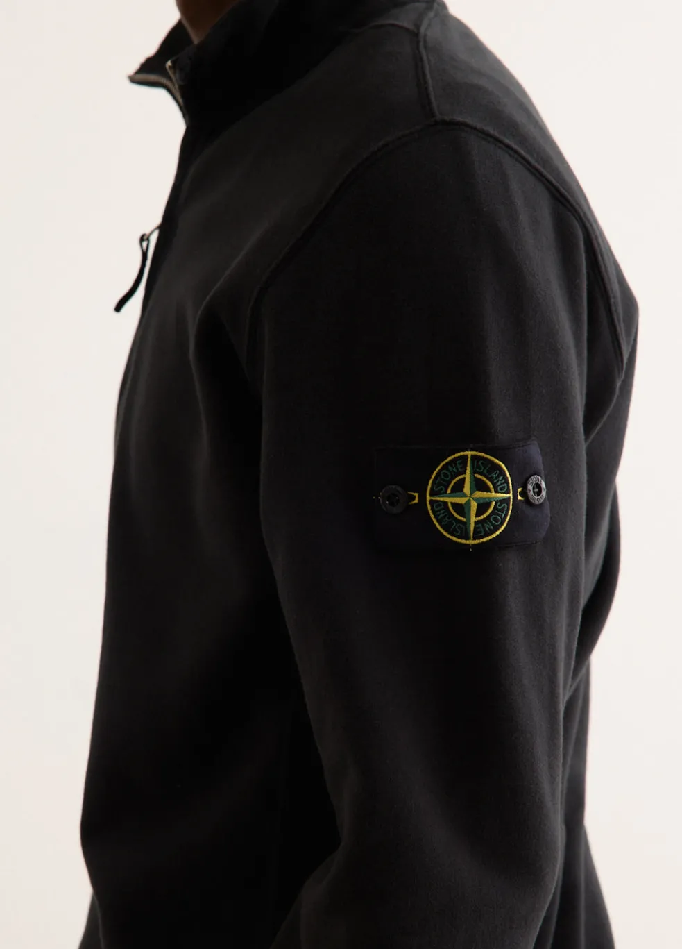 Regular Fit Organic Cotton Badge Half Zip Sweatshirt