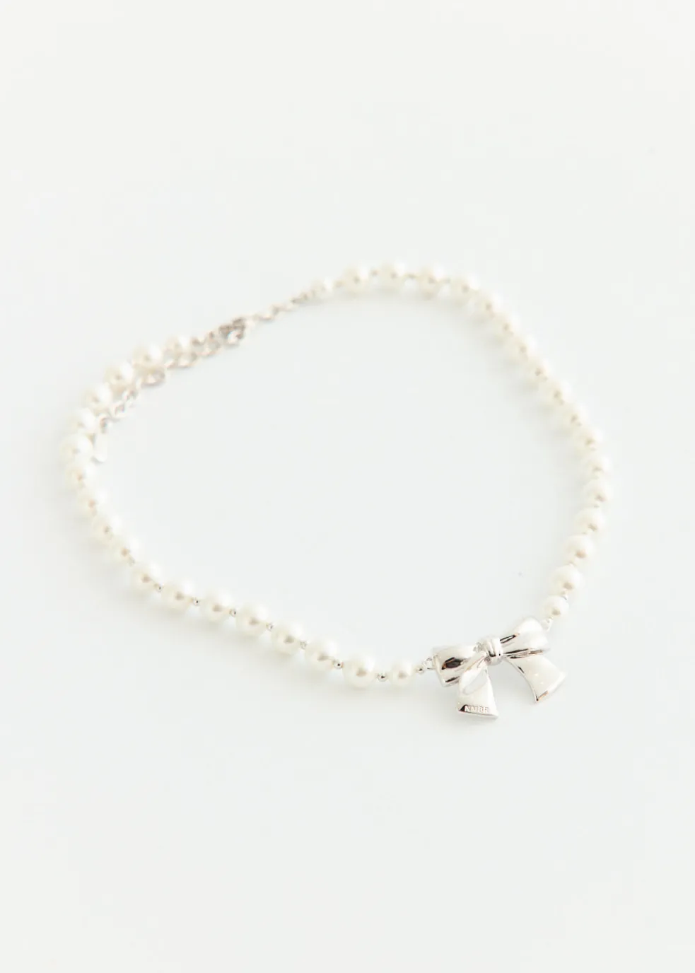 Ribbon Pearl Bead Necklace