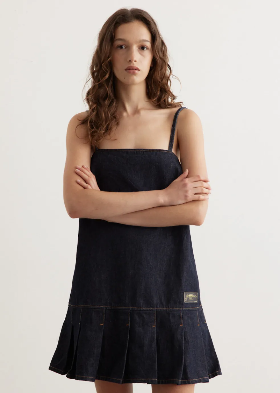 Rinse Denim Strap Mini Dress