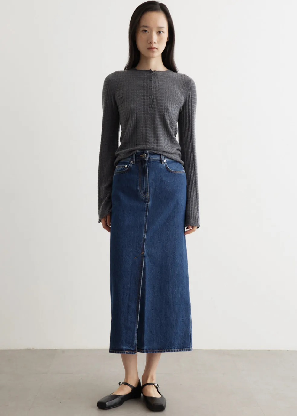 Rona Long Denim Skirt